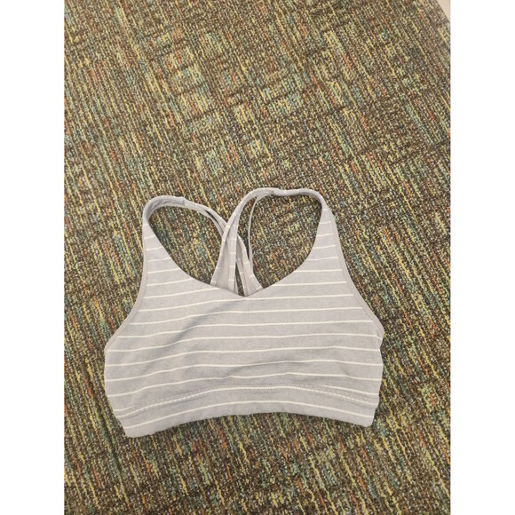 Athleta Gray Striped Sports Bra Size XS - Picture 1 of 4